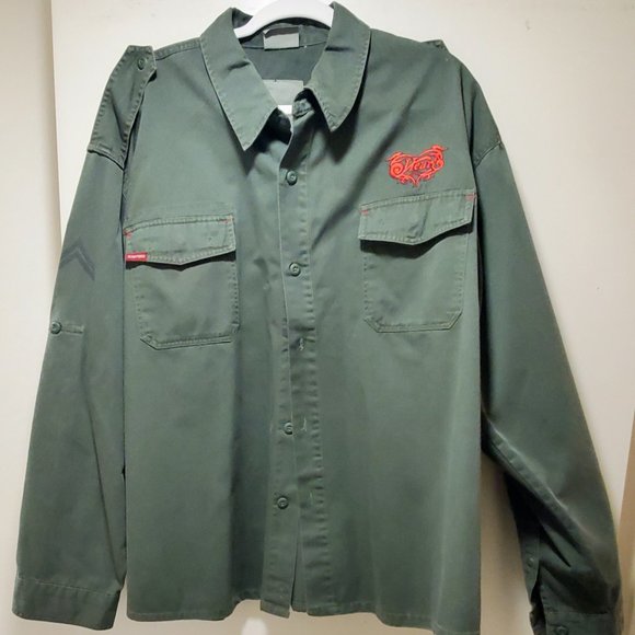 "Heart" Concert Jacket!  Dark Green Button Down Jacket, Size 2XL - Picture 2 of 8